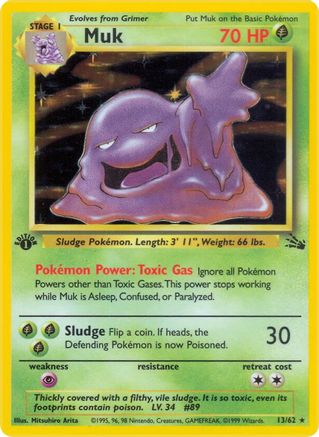 Muk (13) 013 - Unlimited Holofoil Fossil - Holo Rare