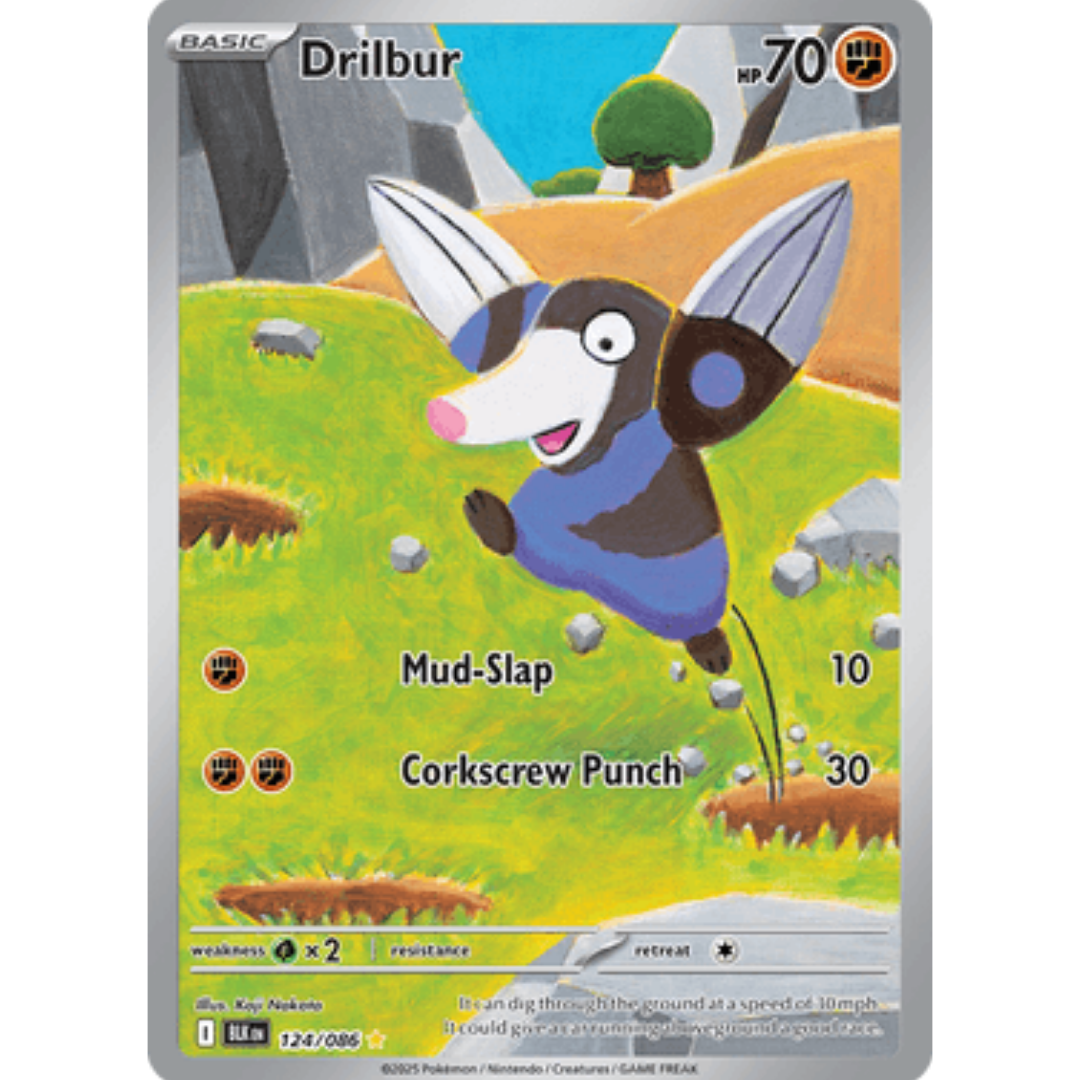 Drilbur 124/086 - Holofoil SV Black Bolt - Illustration Rare