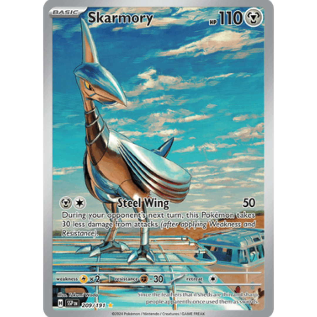 Skarmory 209/191 - Holofoil SV08 Surging Sparks - Illustration Rare