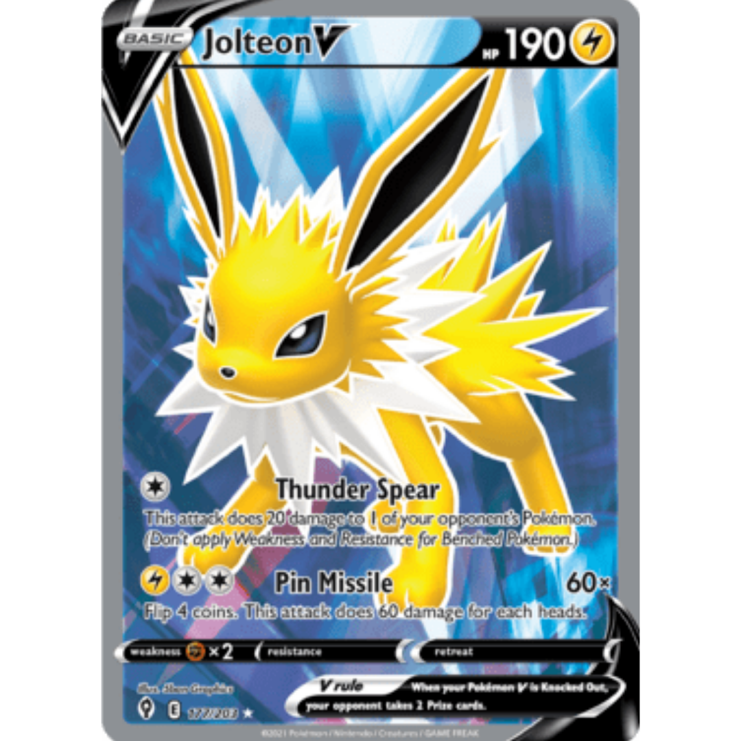 Jolteon V (Full Art) 177 - Holofoil SWSH07 Evolving Skies - Ultra Rare