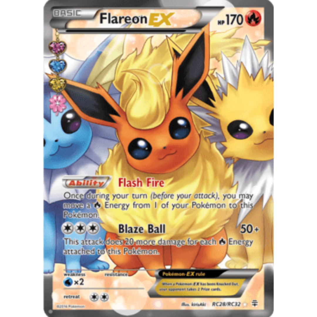 Flareon EX (Full Art) RC28/RC32 - Holofoil Generations Radiant Collection - Ultra Rare