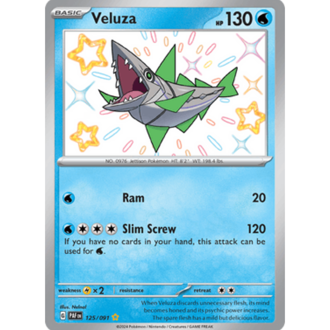 Veluza 125/091 - Holofoil SV Paldean Fates - Shiny Rare