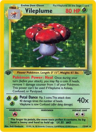 Vileplume (15) 015 - Unlimited Holofoil Jungle - Holo Rare