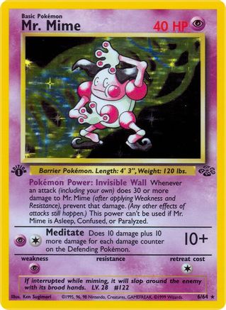 Mr. Mime (6) 006 - Unlimited Holofoil Jungle - Holo Rare