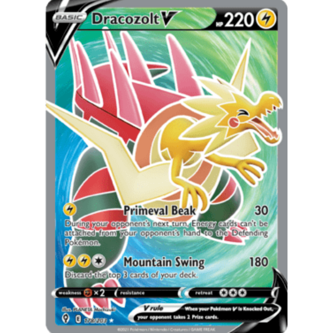 Dracozolt V (Full Art) 178 - Holofoil SWSH07 Evolving Skies - Ultra Rare