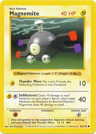 Magnemite 053 - Unlimited Base Set Shadowless - Common