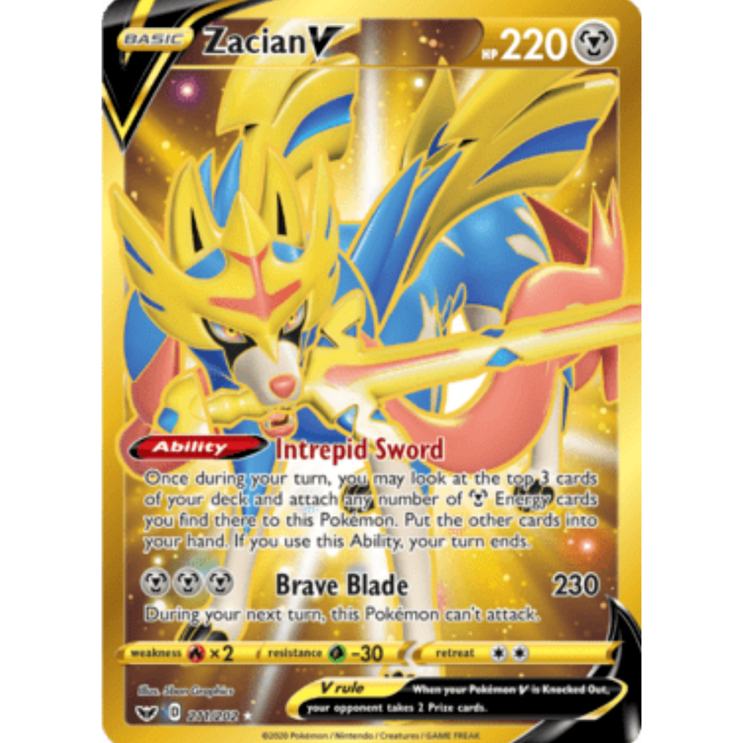 Zacian V (Secret) 211 - Holofoil SWSH01 Sword & Shield Base Set - Secret Rare