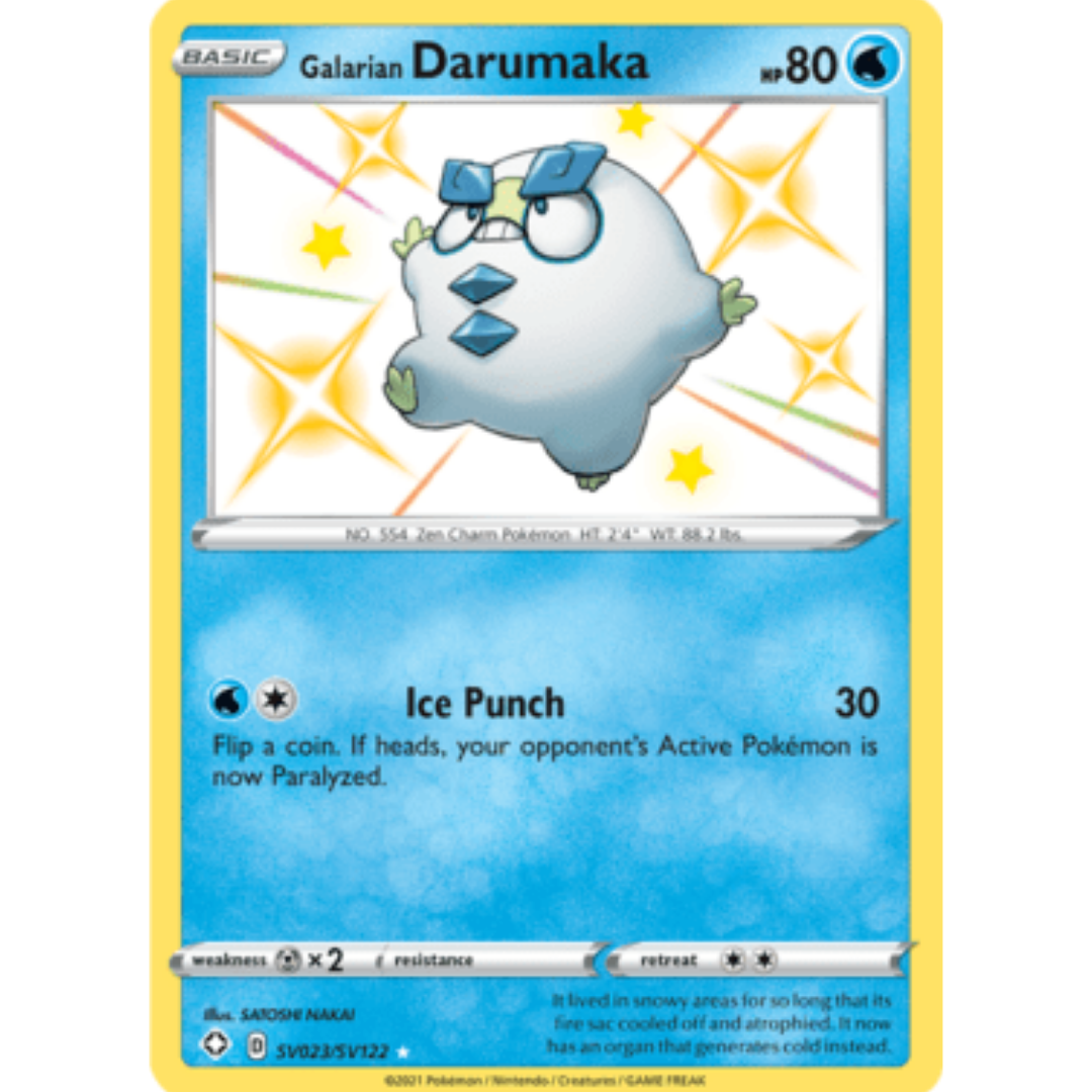 Galarian Darumaka SV023 - Holofoil Shining Fates Shiny Vault - Shiny Holo Rare