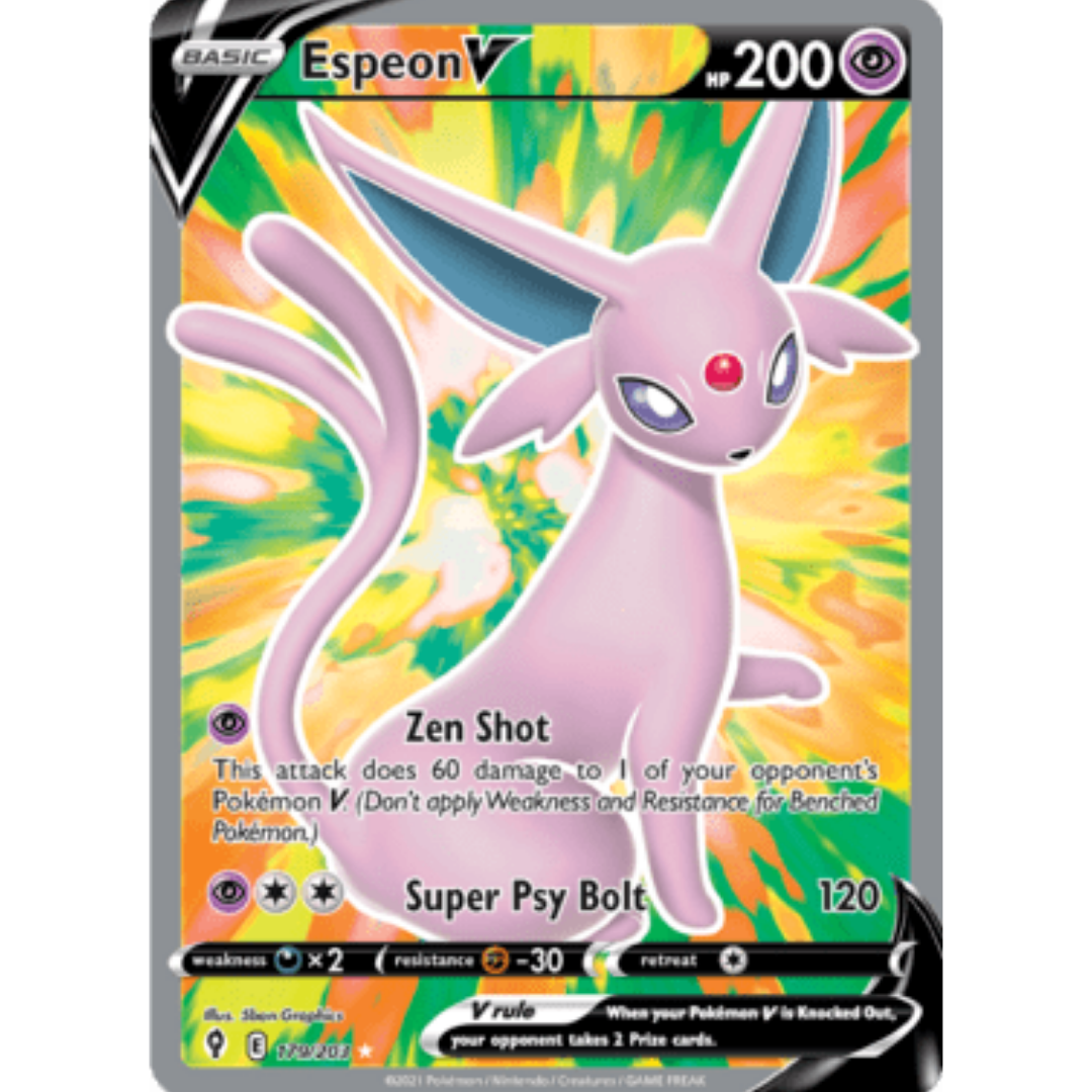 Espeon V (Full Art) 179 - Holofoil SWSH07 Evolving Skies - Ultra Rare