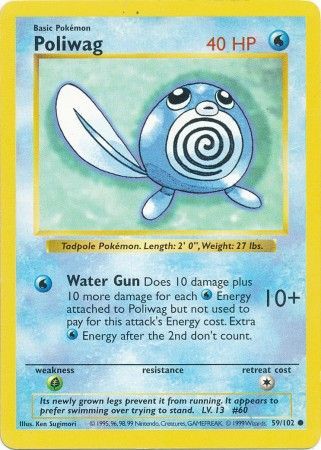 Poliwag 059 - Unlimited Base Set Shadowless - Common