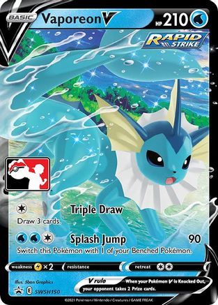 Vaporeon V - Holofoil Prize Pack Series Cards - Promo