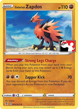 Galarian Zapdos Prize Pack Series Cards - Rare