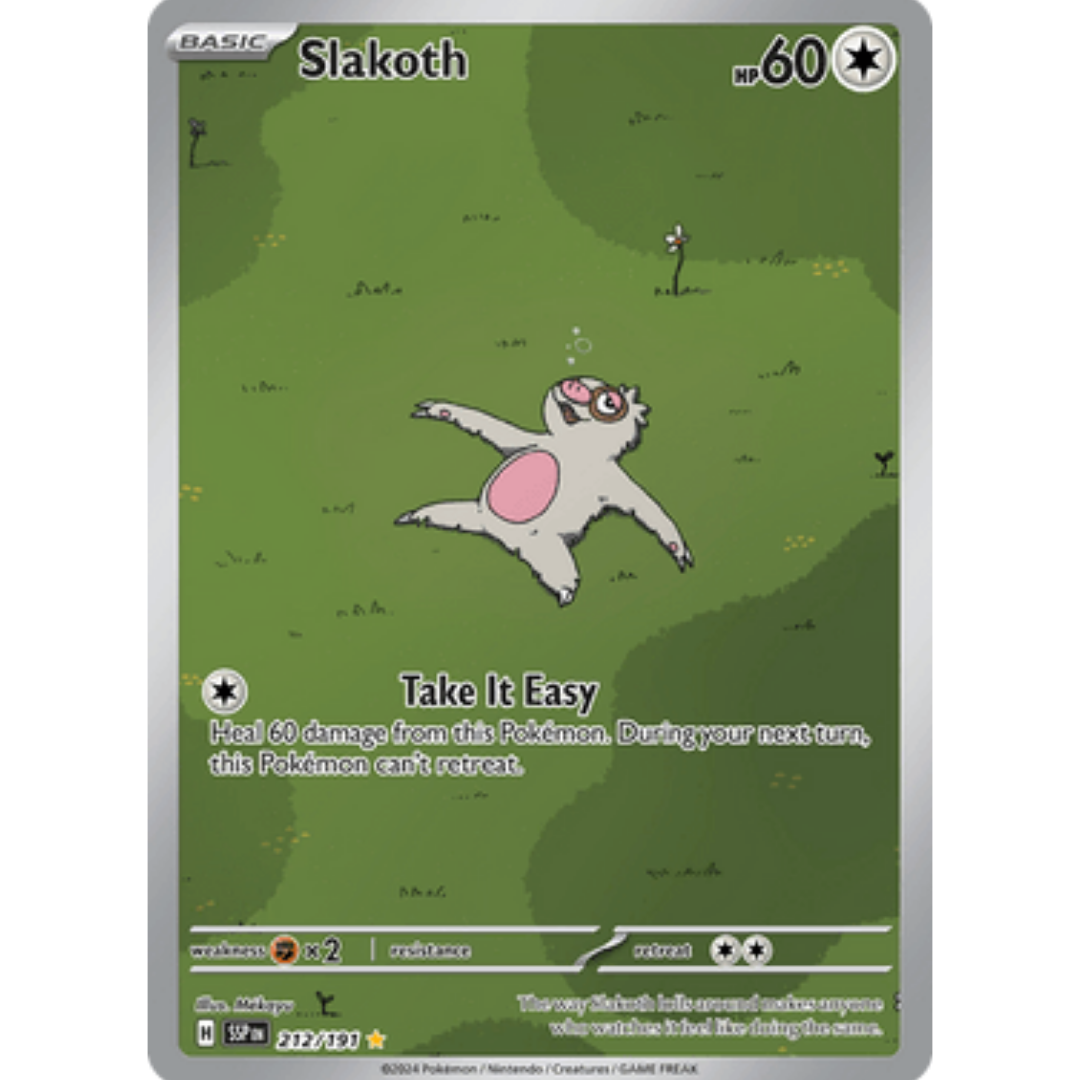 Slakoth 212/191 - Holofoil SV08 Surging Sparks - Illustration Rare