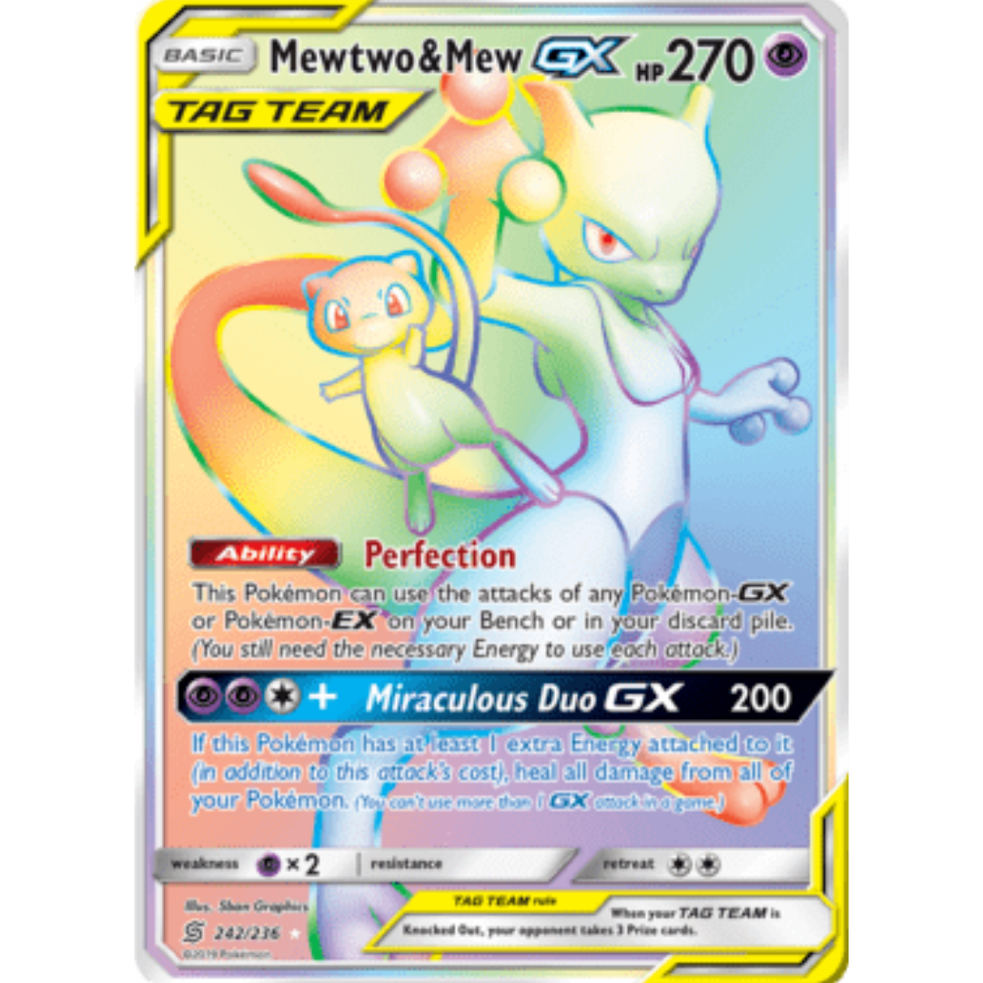 Mewtwo & Mew GX (Secret) - Holofoil SM Unified Minds - Secret Rare