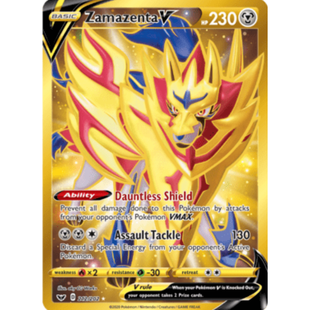 Zamazenta V (Secret) 212 - Holofoil SWSH01 Sword & Shield Base Set - Secret Rare
