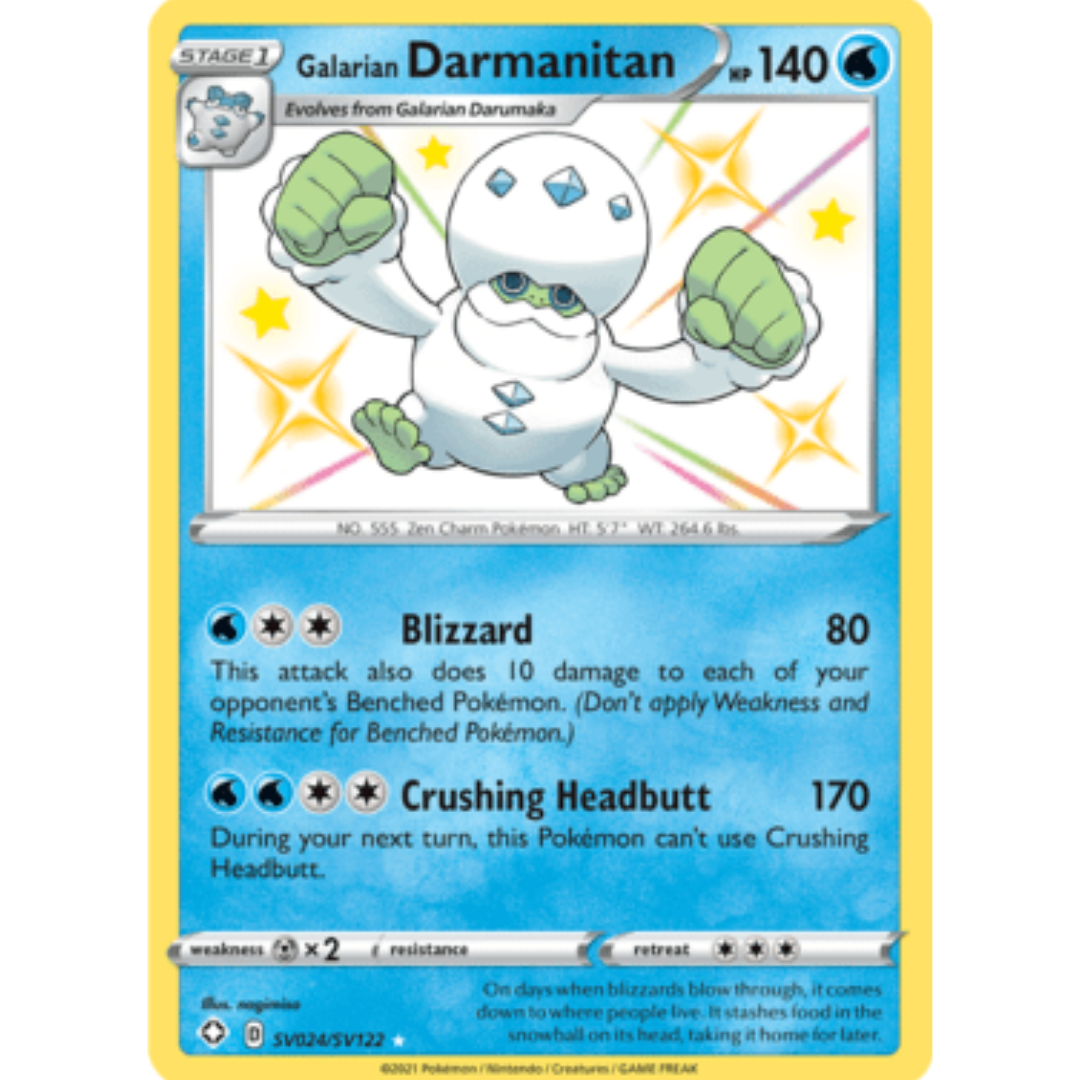 Galarian Darmanitan SV024 - Holofoil Shining Fates Shiny Vault - Shiny Holo Rare