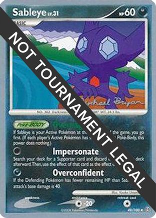 Sableye - 2010 (Mychael Bryan) 048 World Championship Decks - Uncommon