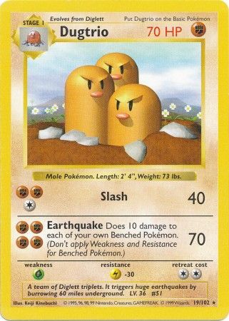 Dugtrio/102 - Unlimited Base Set Shadowless - Rare