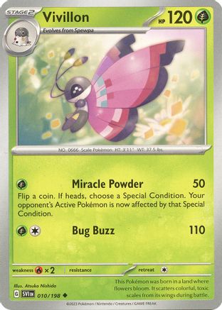 Vivillon 010 - Reverse Holofoil SV01 Scarlet & Violet Base Set - Uncommon