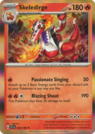 Skeledirge 038 - Reverse Holofoil SV01 Scarlet & Violet Base Set - Rare
