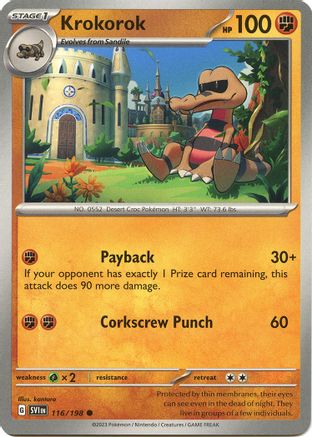 Krokorok 116 - Reverse Holofoil SV01 Scarlet & Violet Base Set - Common