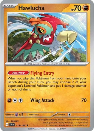 Hawlucha 118 - Holofoil SV01 Scarlet & Violet Base Set - Rare