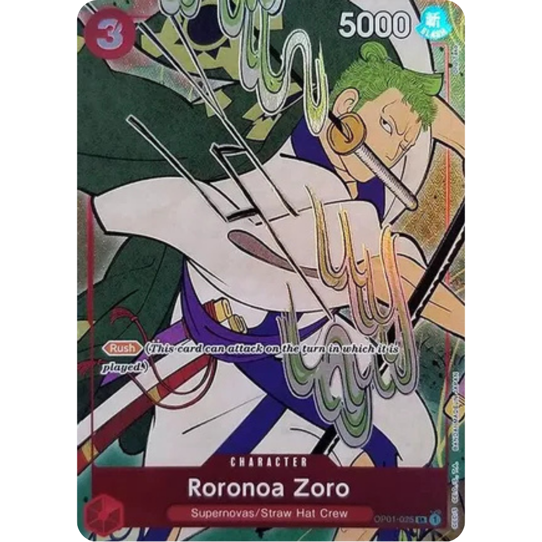 Roronoa Zoro (English Version 1st Anniversary Set) (OP01-025) - One Piece Promotion Cards Foil