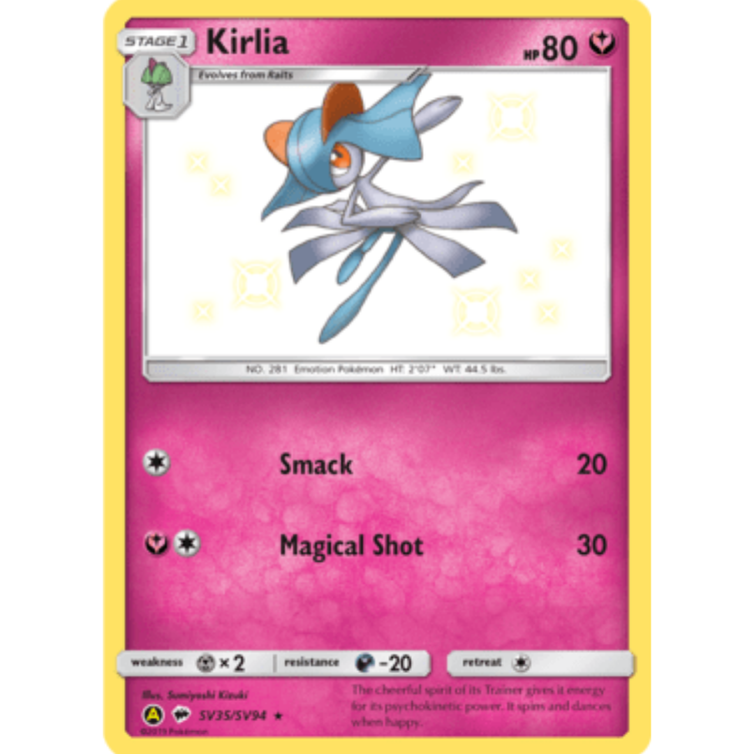 Kirlia SV35 - Holofoil Hidden Fates Shiny Vault - Shiny Holo Rare