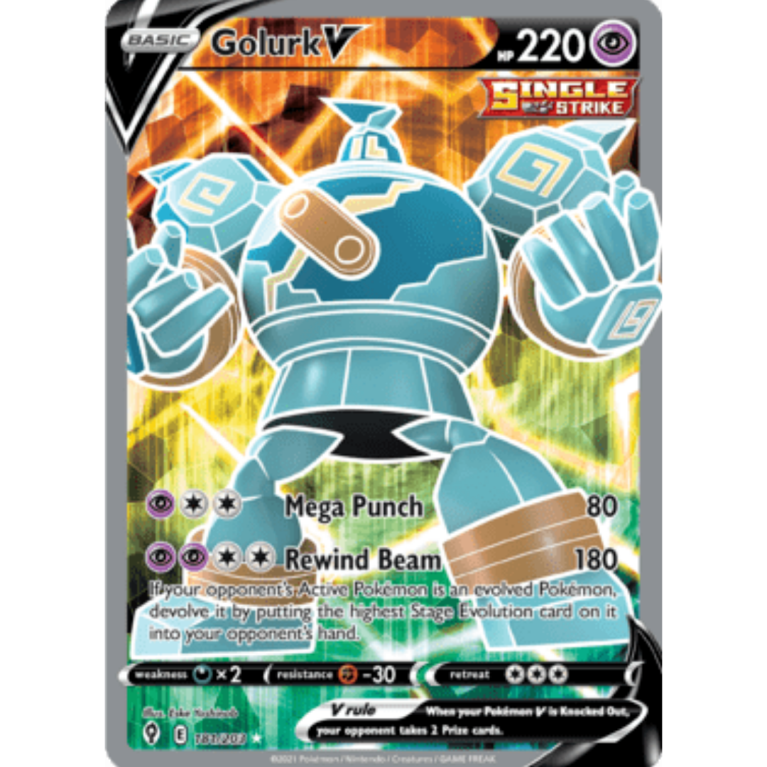 Golurk V (Full Art) 181 - Holofoil SWSH07 Evolving Skies - Ultra Rare