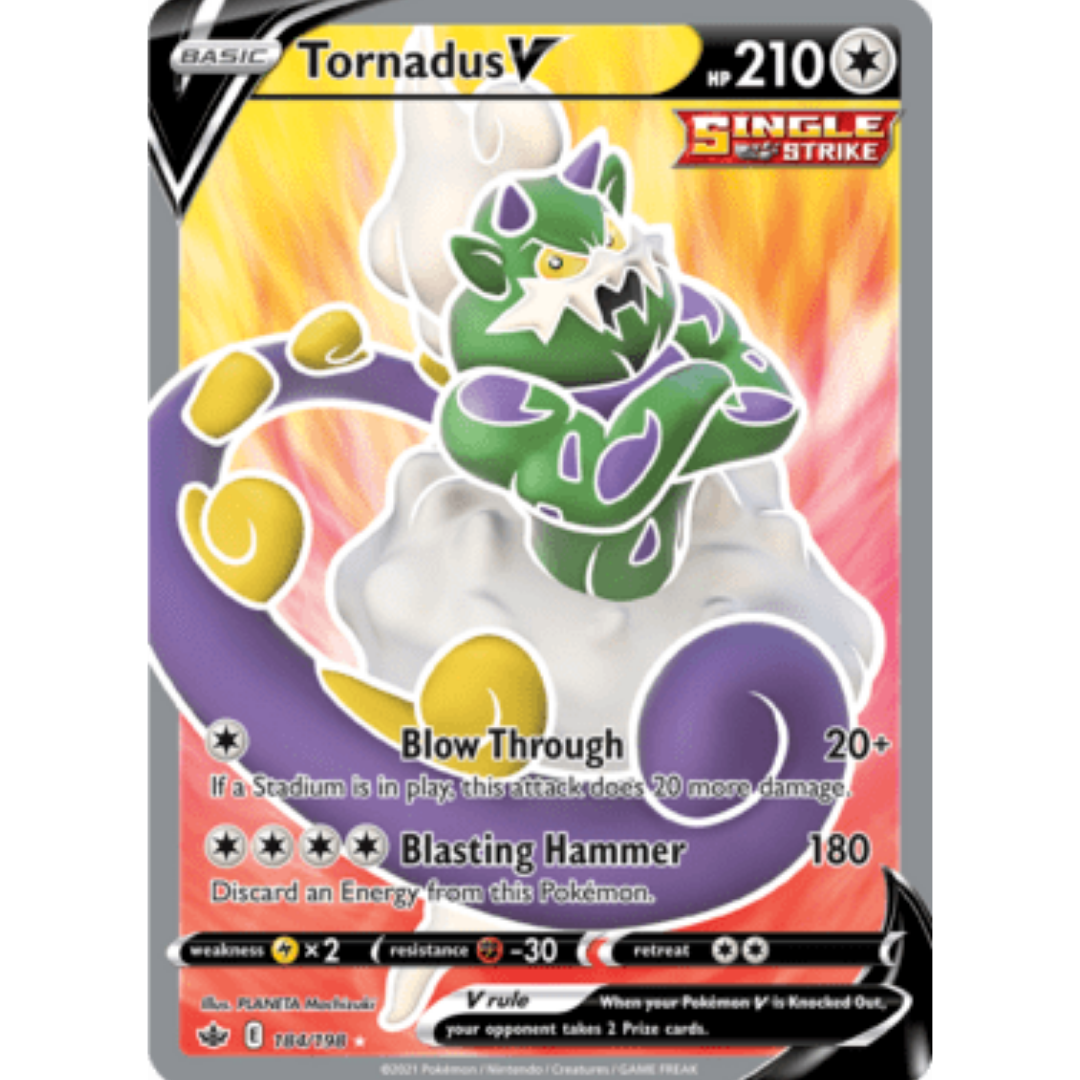 Tornadus V (Full Art) 184/198 - Holofoil SWSH06 Chilling Reign - Ultra Rare