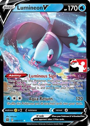 Lumineon V/172 - Holofoil Prize Pack Series Cards - Ultra Rare