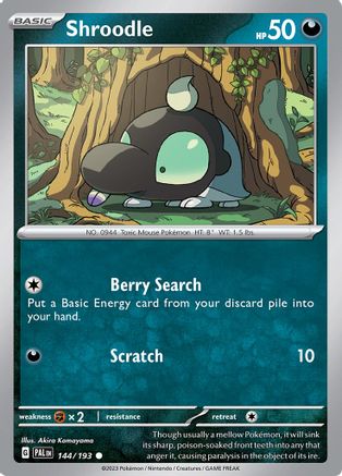 Shroodle 144/193 - Reverse Holofoil SV02 Paldea Evolved - Common