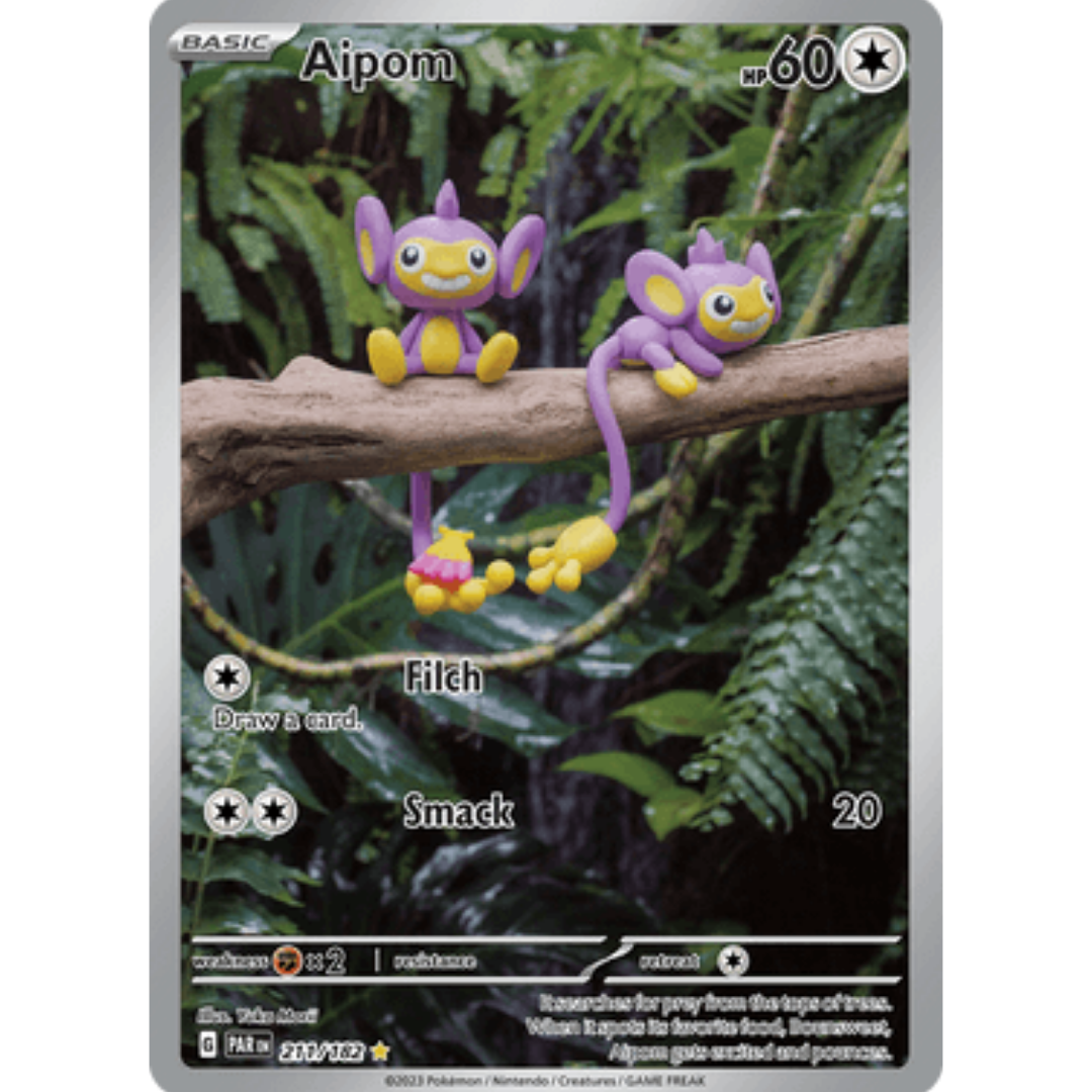 Aipom 211/182 - Holofoil SV04 Paradox Rift - Illustration Rare