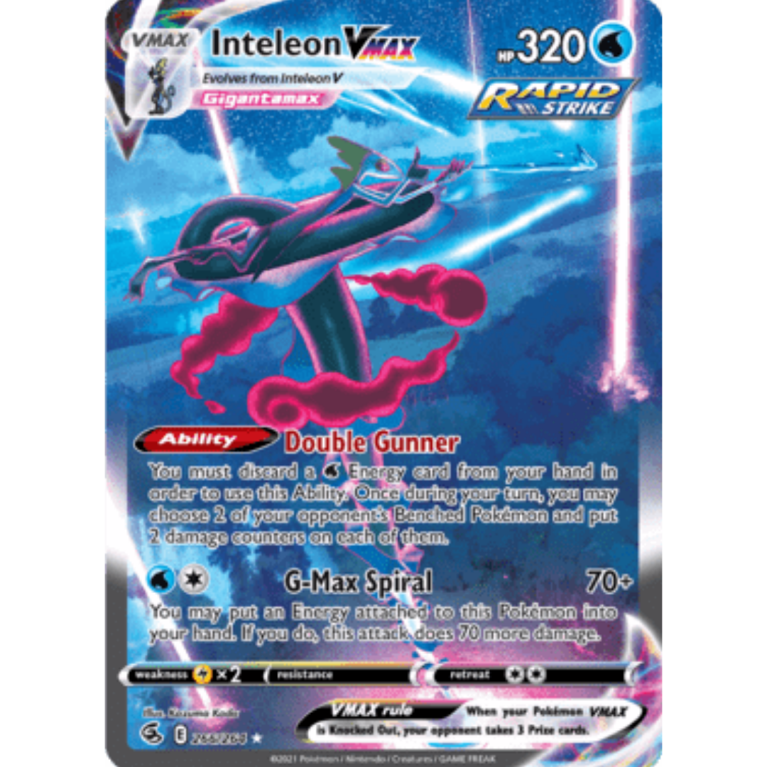 Inteleon VMAX (Alternate Art Secret) 266 - Holofoil SWSH08 Fusion Strike - Secret Rare