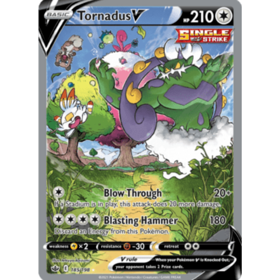 Tornadus V (Alternate Full Art) 185 - Holofoil SWSH06 Chilling Reign - Ultra Rare