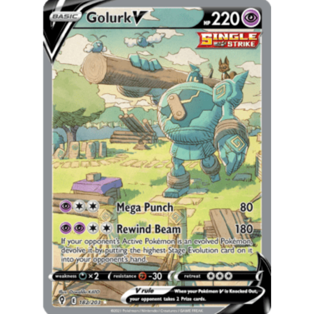 Golurk V (Alternate Full Art) 182 - Holofoil SWSH07 Evolving Skies - Ultra Rare