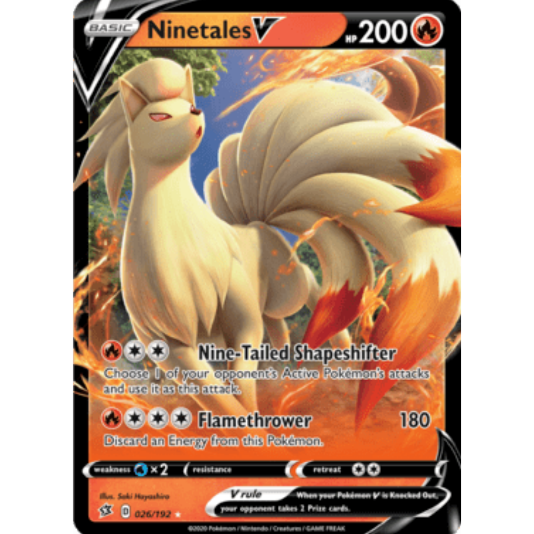 Ninetales V 026 - Holofoil SWSH02 Rebel Clash - Ultra Rare