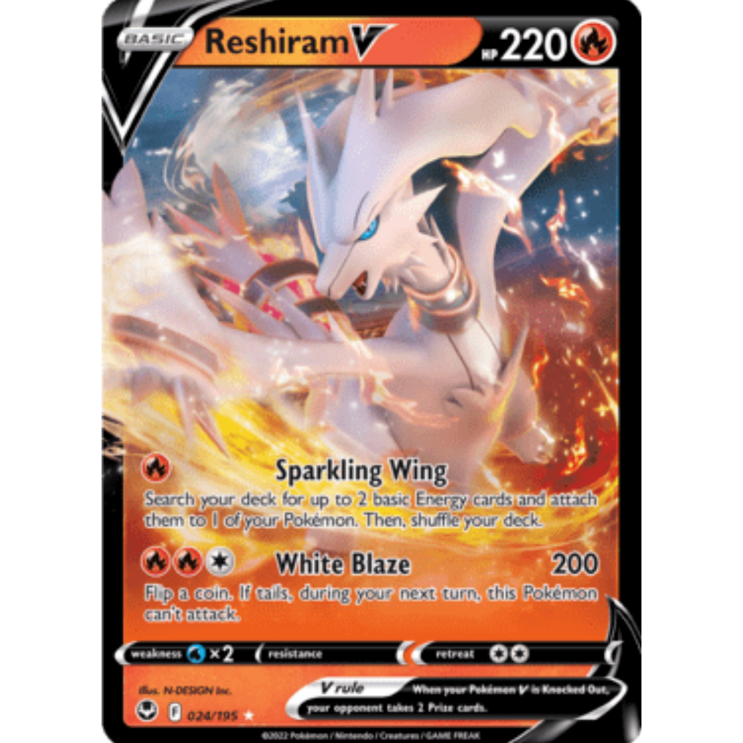 Reshiram V 024 - Holofoil SWSH12 Silver Tempest - Ultra Rare