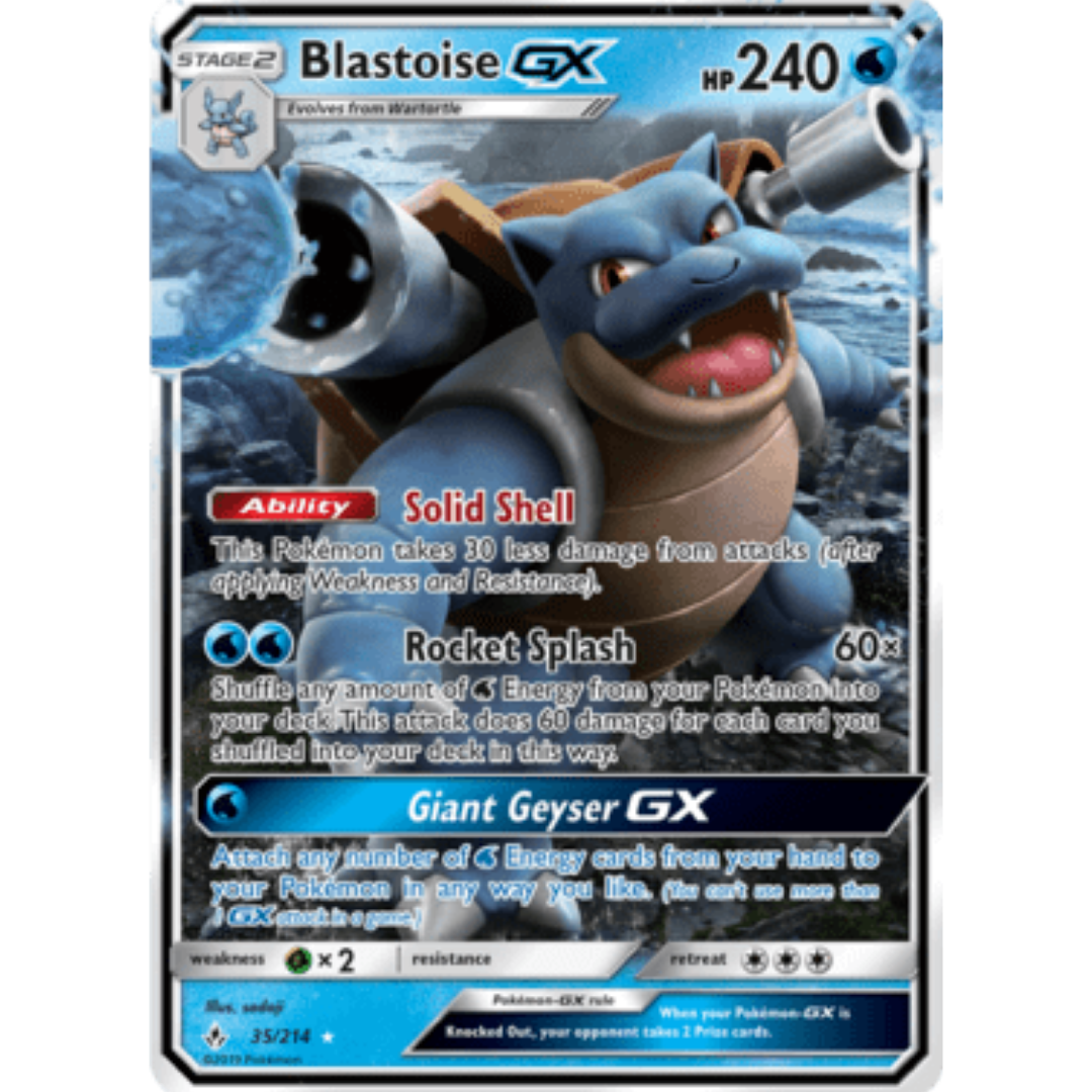Blastoise GX 035 - Holofoil SM Unbroken Bonds - Ultra Rare