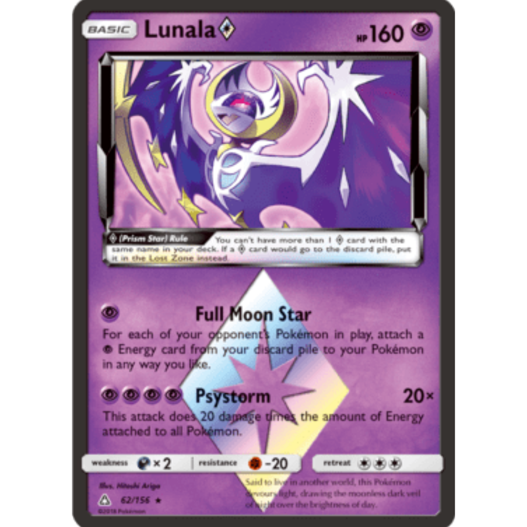 Lunala Prism Star 062 - Holofoil SM Ultra Prism - Prism Rare