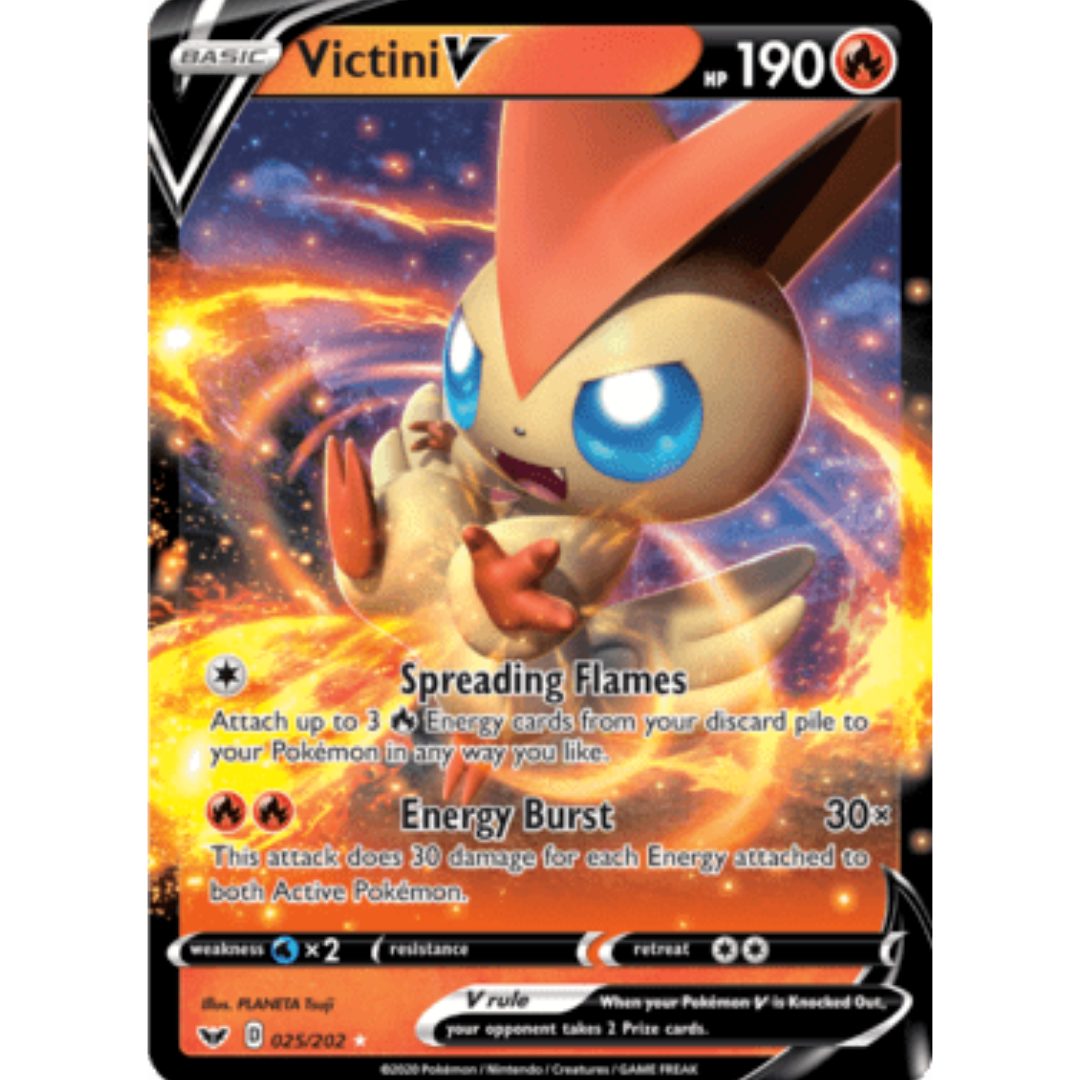 Victini V 025 - Holofoil SWSH01 Sword & Shield Base Set - Ultra Rare