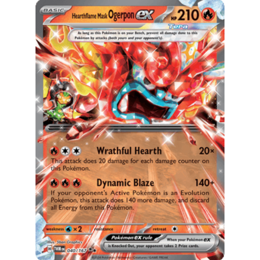 Hearthflame Mask Ogerpon ex 040/167 - Holofoil SV06 Twilight Masquerade - Double Rare