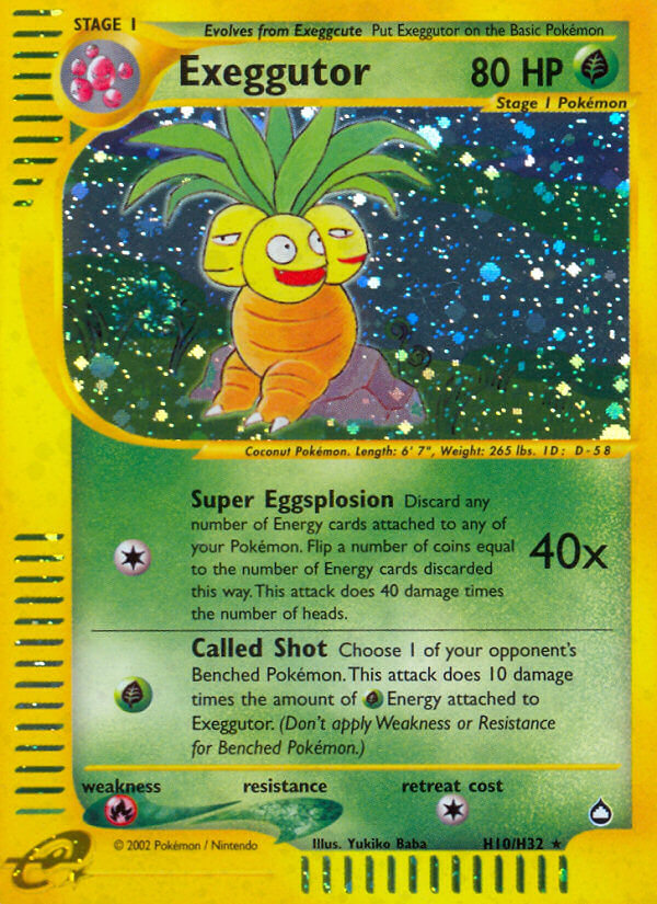 Exeggutor (H10) H10 - Holofoil Aquapolis - Holo Rare