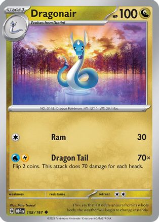 Dragonair 158 - Reverse Holofoil SV03 Obsidian Flames - Uncommon