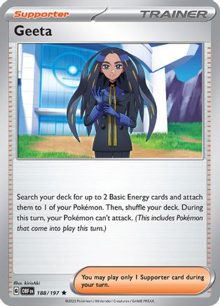 Geeta 188 - Holofoil SV03 Obsidian Flames - Rare