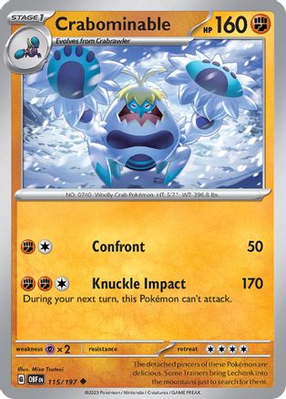 Crabominable 115 - Reverse Holofoil SV03 Obsidian Flames - Uncommon