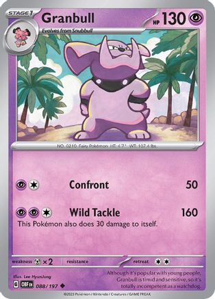 Granbull 088 SV03 Obsidian Flames - Uncommon