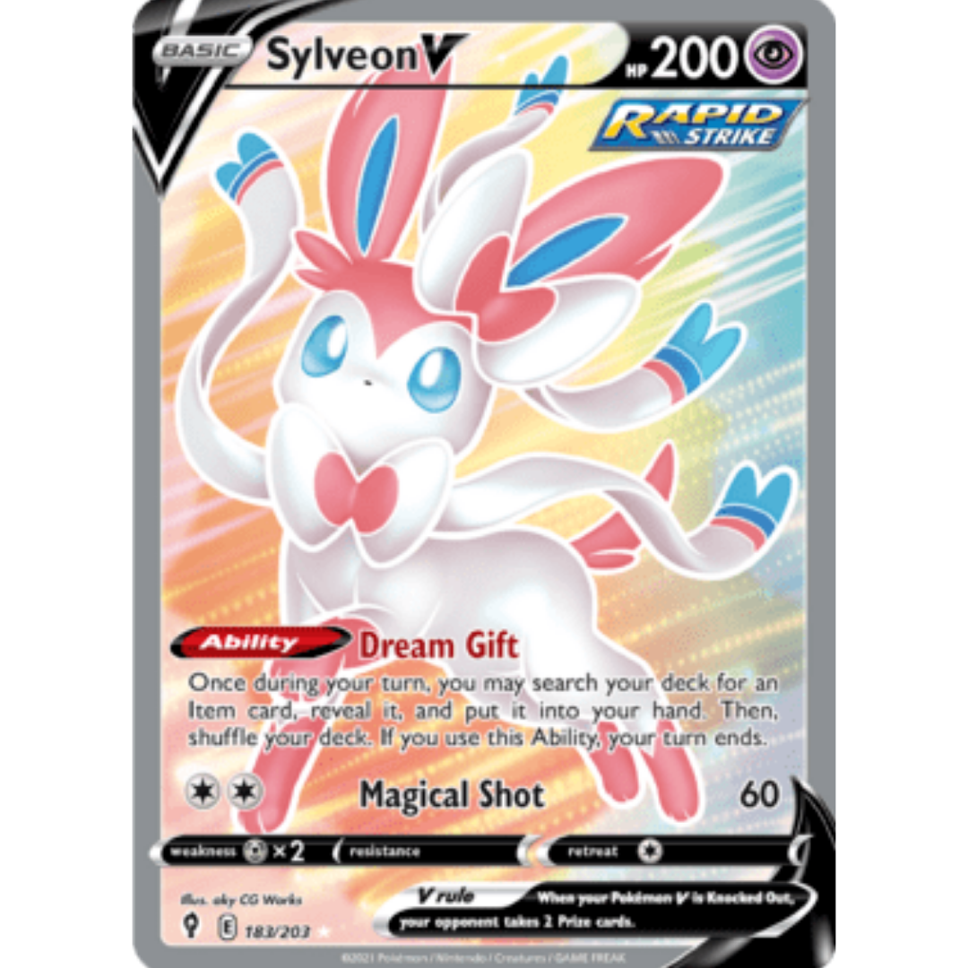 Sylveon V (Full Art) 183 - Holofoil SWSH07 Evolving Skies - Ultra Rare