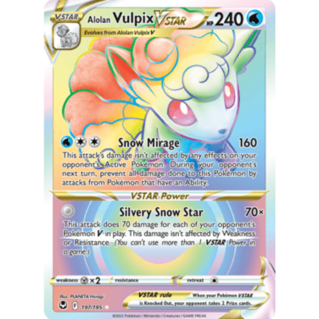 Alolan Vulpix VSTAR (Secret) 197 - Holofoil SWSH12 Silver Tempest - Secret Rare
