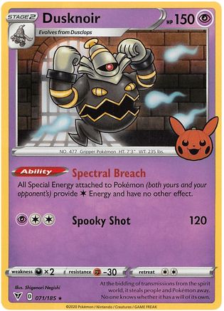 Dusknoir 071 - Holofoil Trick or Trade BOOster Bundle 2023 - Holo Rare